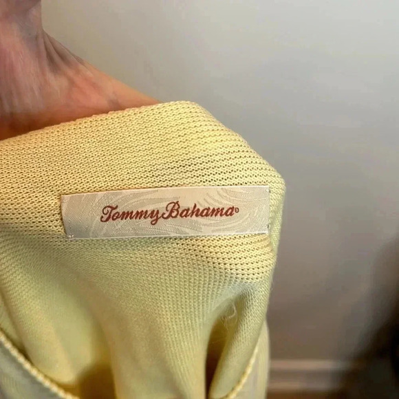 TOMMY BAHAMA MENS XL 100% COTTON SWEATER KNIT PULLOVER PALE YELLOW - Picture 7 of 7